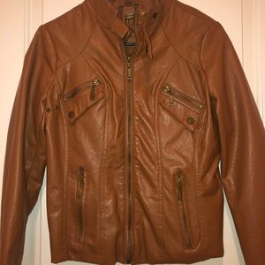 Brown faux leather jacket